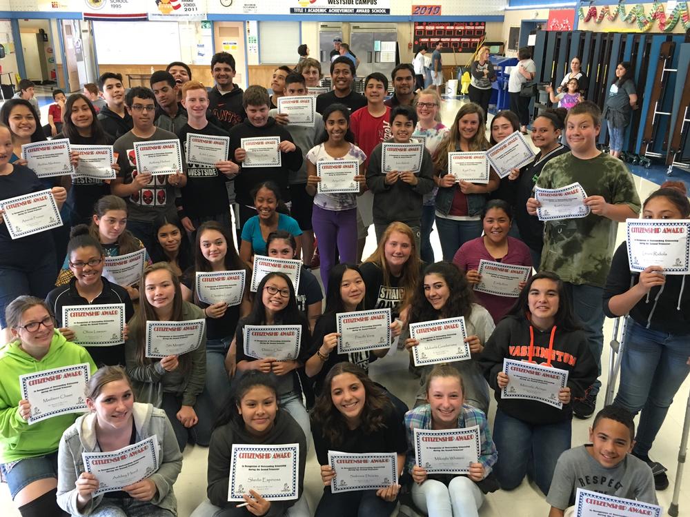 Students Holding Citizenship Awards
